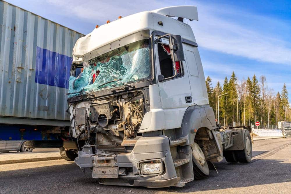 The truck sustained injuries in an accident.