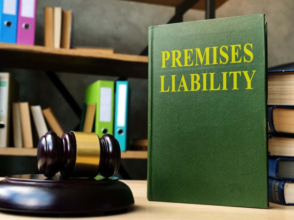 A book on premises liability laws for personal injury cases on the shelf.